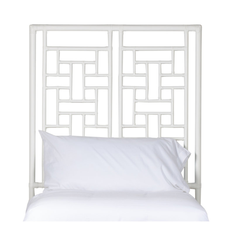 Ohana Rattan Open-Frame Headboard, White, Twin