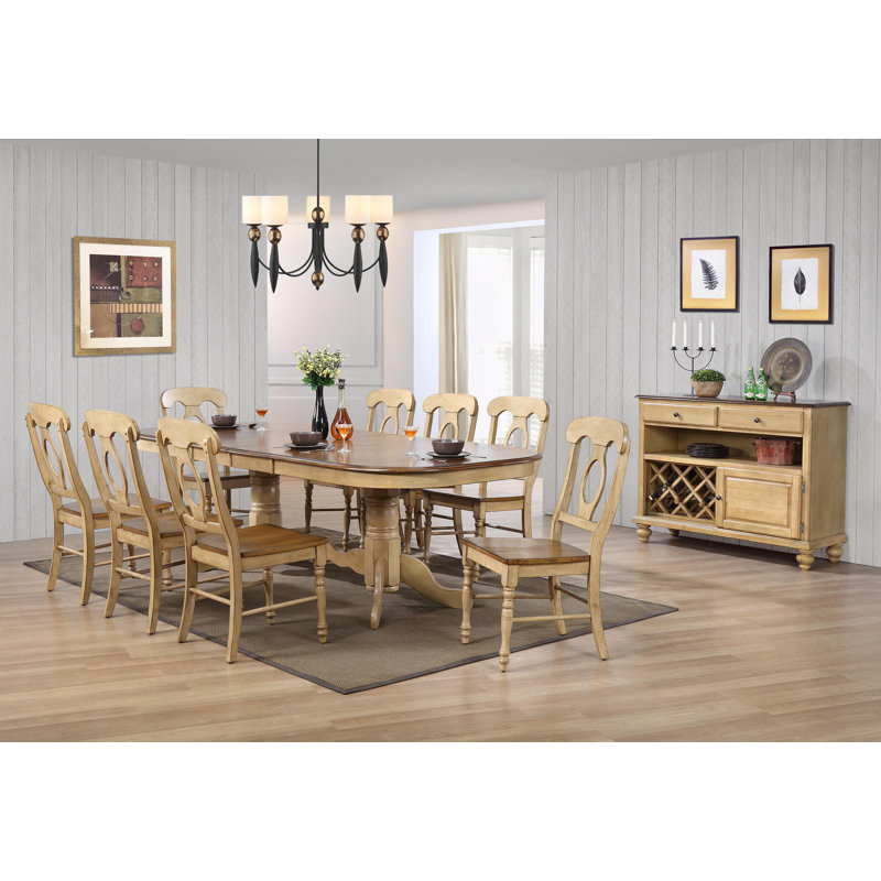 Huerfano Valley Solid Wood Top Double Pedestal Dining Set