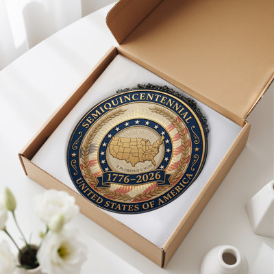 Panneau de fenêtre en verre pour décoration intérieure H 12 "United States USA 250th Anniversary