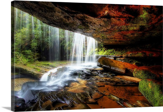 1 x Under the Ledge par Mark Lucey, reproduction de photo sur toile, 24 po x 36 po