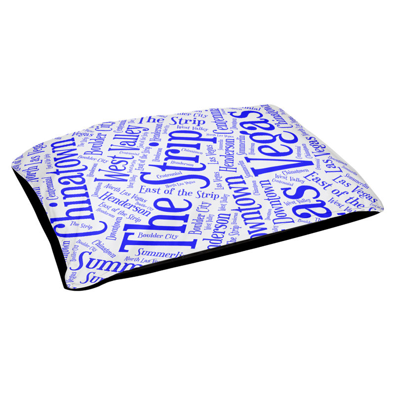 Coussin de chien « districts », Moyen (H 9,5 po x l 28 po x P 18 po), Bleu, Las Vegas