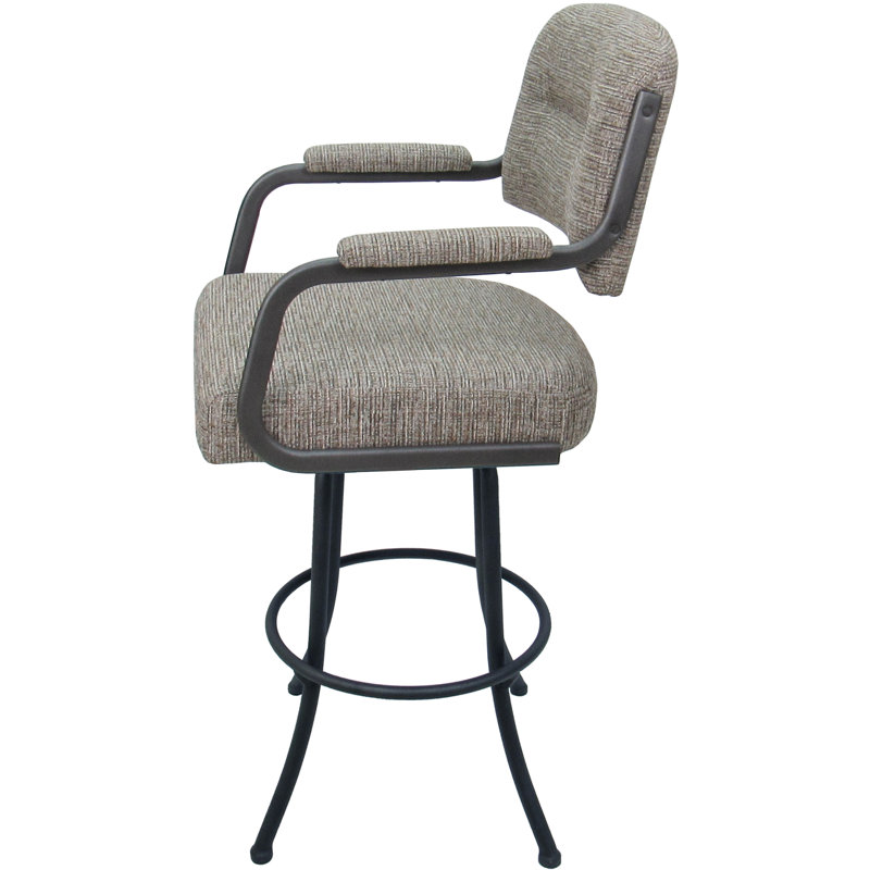 Tabouret de comptoir pivotant 30,00 po avec structure en métal Ilarrold, Gris, Bar Stool (30" Seat Height)