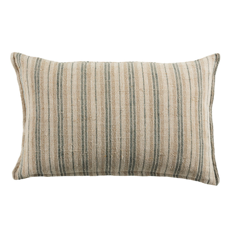 Housse et insert de coussin rectangulaire 100% lin Regent, Brun foncé, Bas