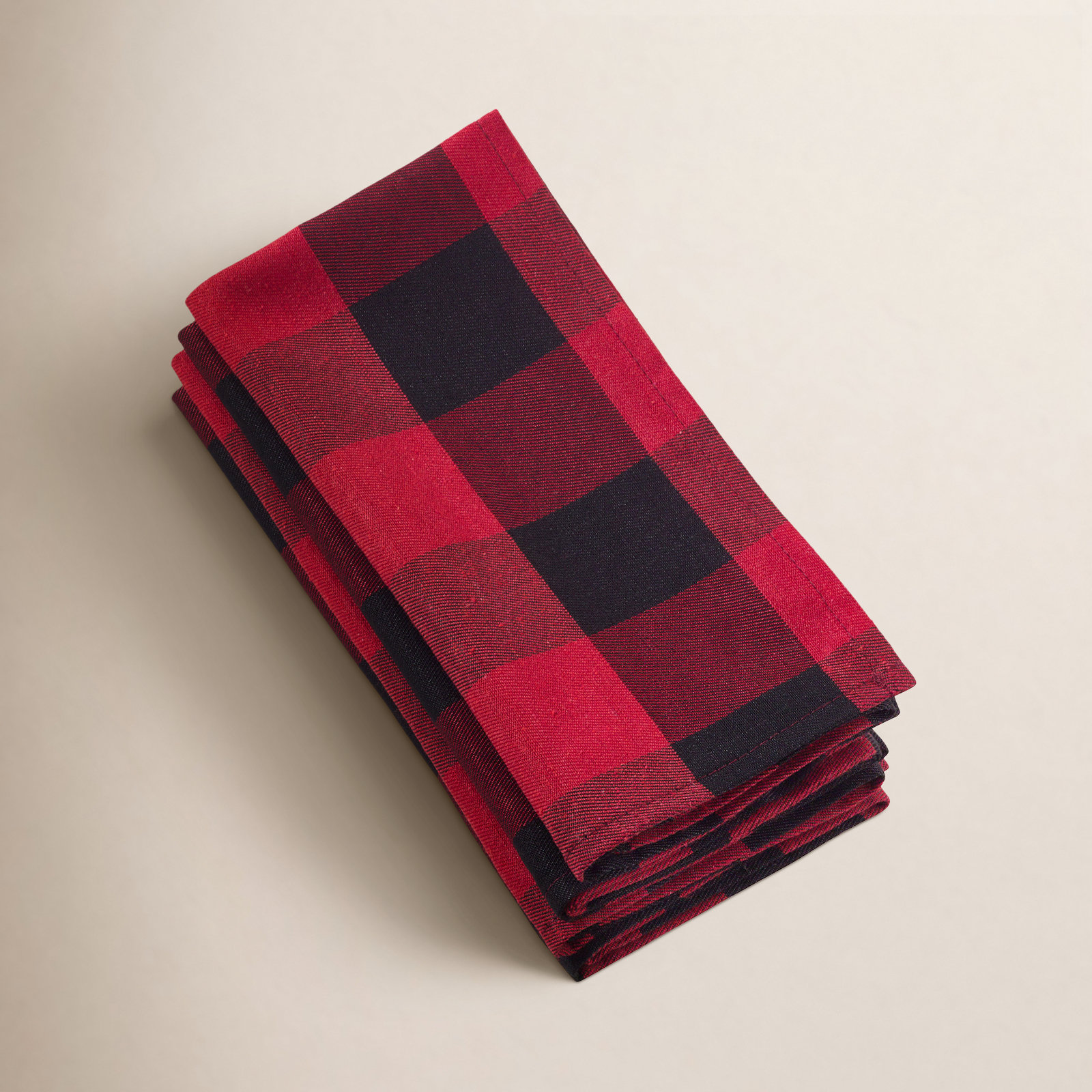 Franco Buffalo Plaid 20" Cotton Napkin, Red/Black