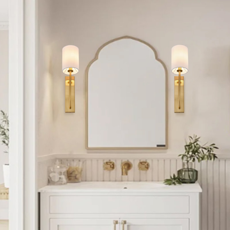 1-Light Metal Wallchiere with Linen Shade