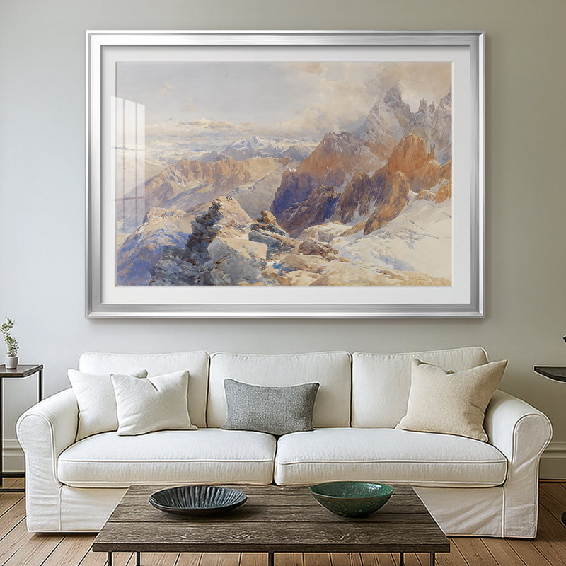 High Alpine Landscape-Edward Theodore Compton-Toile tendue avec châssis-c. Fin du 19e siècle / début du 20e siècle, Argent