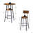 Round Bar Stool Set With Shelves, Stool With Backrest