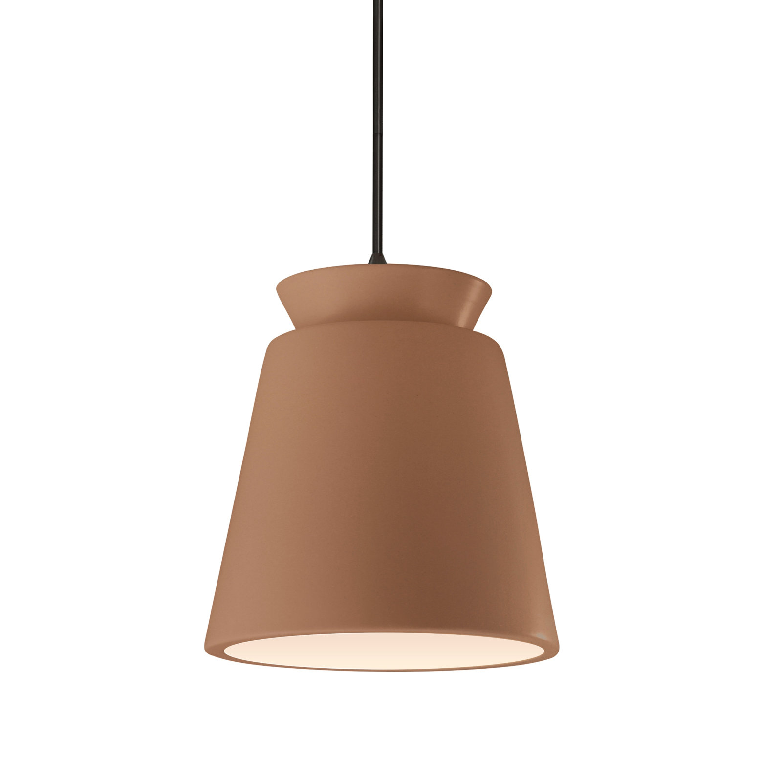 Logan Dimmable Cone Single Light Pendant, Matte Black, Adobe, Incandescent (Not Included)