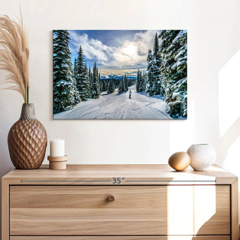 «Ski Away» sur toile, H 16 po x l 24 po x P 1,25 po