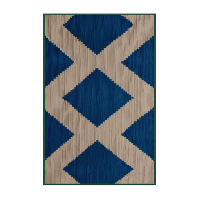 Tapis vert à carreaux lavable à la machine