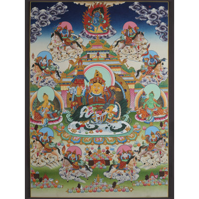The Tibetan Buddhist God Of Wealth - Kubera (Brocadeless Thangka)