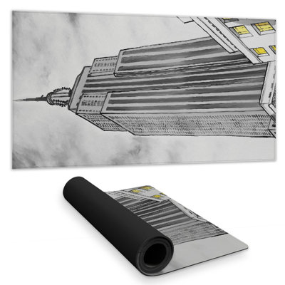 Outline of empire state building - 15.75"x31.50" Desk mat