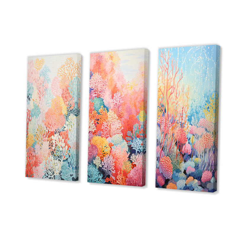 Coral Reef Barrier Expression, H 28 po x l 36 po, Toile tendue