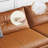 Orange Genuine Leather Modular Sofa cushion couch
