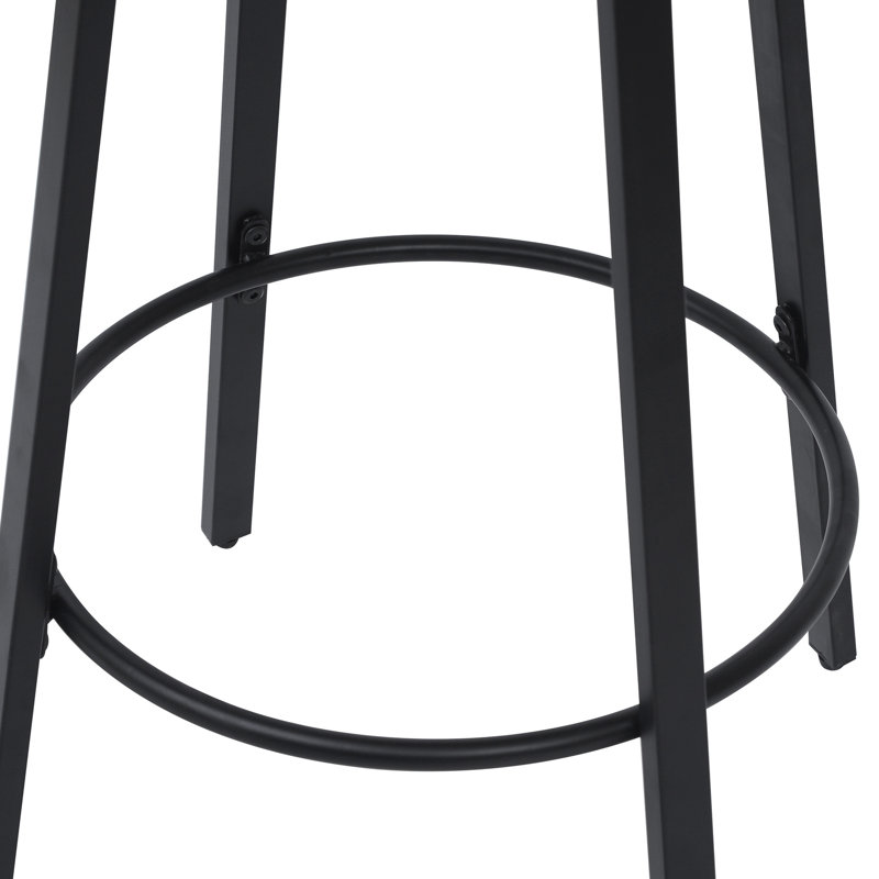 Tabourets de bar, tissage, structure en métal, 15,94 po de profondeur, chaises de pub ergonomiques à hauteur de comptoir, siège tissé, base, polyvalent, 6,29