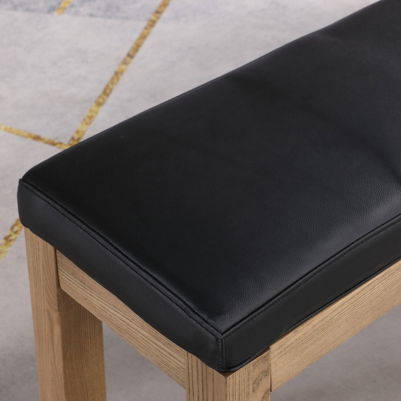 Billiard Bench with Storage for Olivia Slate Pool Table, Vintage Ash