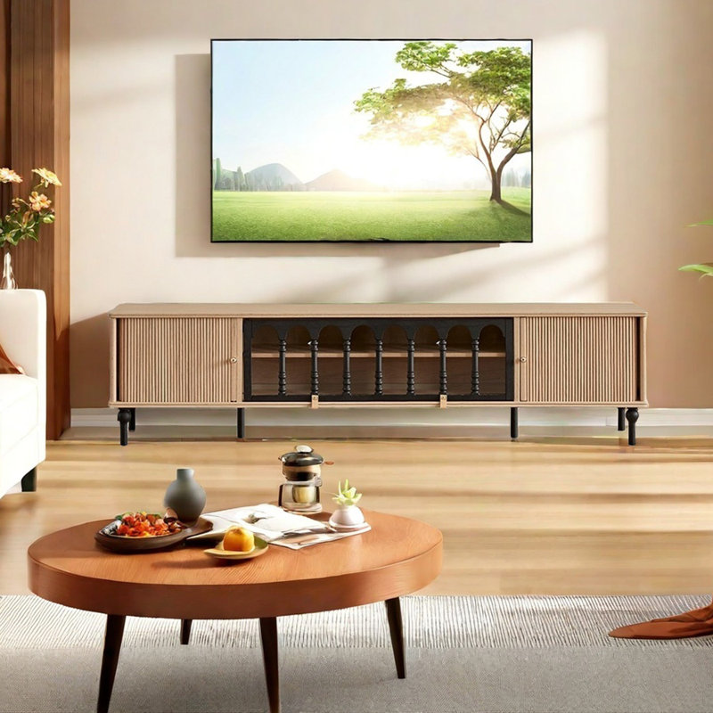 Solid Wood TV Stand Innovative No Drawer Design