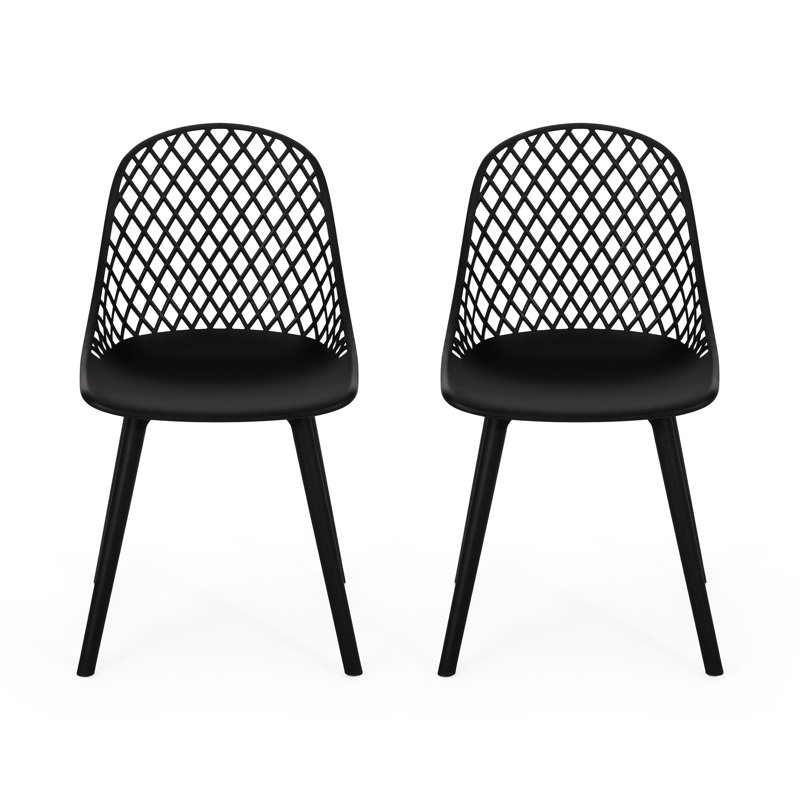 Outdoor Chair - Lily Chair Made Of Polypropylene With Weather- Finish, 33.67 In. Height, 21.16 Width In Black Stylish Look And Frame, 9.57 Lb Weight