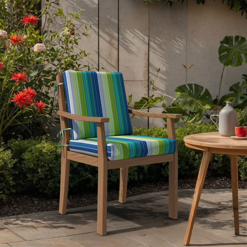 Dining Chair Cushion, 20" X 40" X 3.5", Premium Memory Foam Core With Waterfall Edge, Sunbrella Fabric, Patio Cushion For Outdoor Dining Chairs