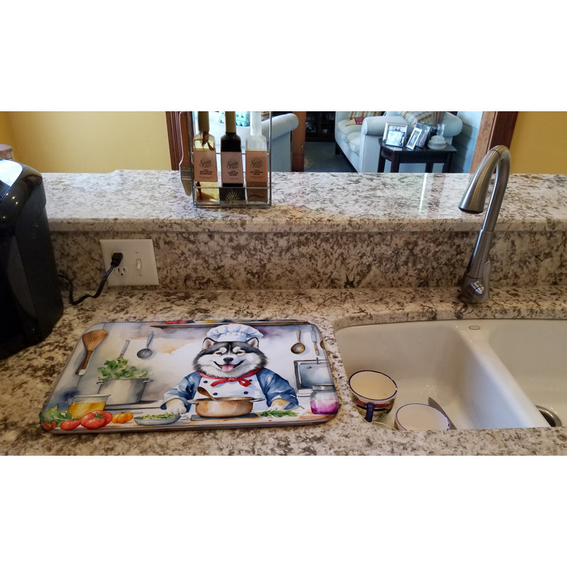 Alaskan Malamute The Chef Dish Drying Mat