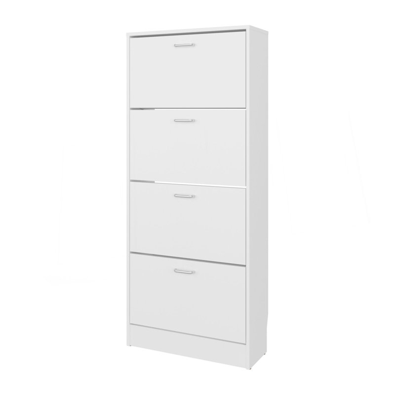 Range-chaussures 4 portes Kobuk, 4 tablettes, Blanc