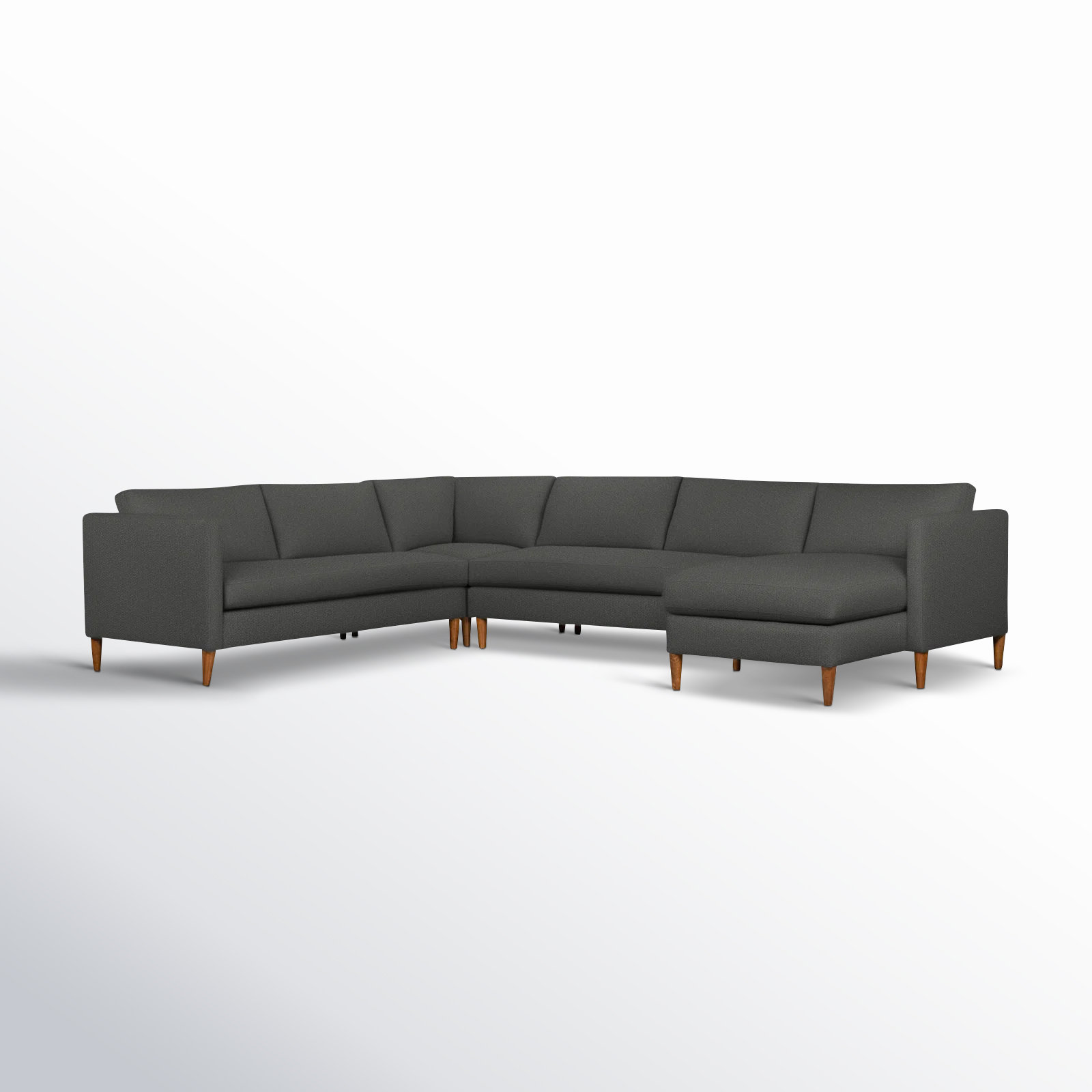 Clifford Chaise Sectional, Davis Smoke Bouclé, Right Hand Facing