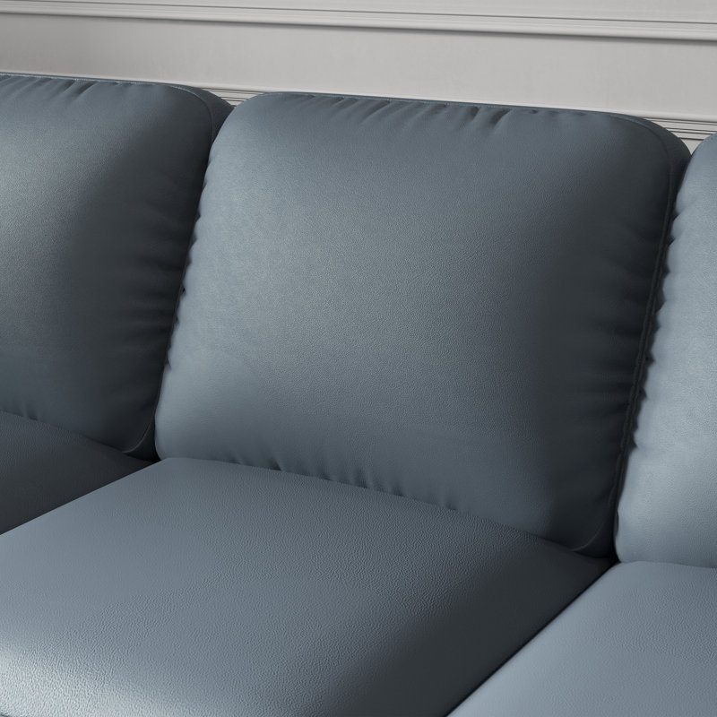 Surbiton Upholstered L-Shaped Sectional Reversible, Dark Blue Tech Fabric