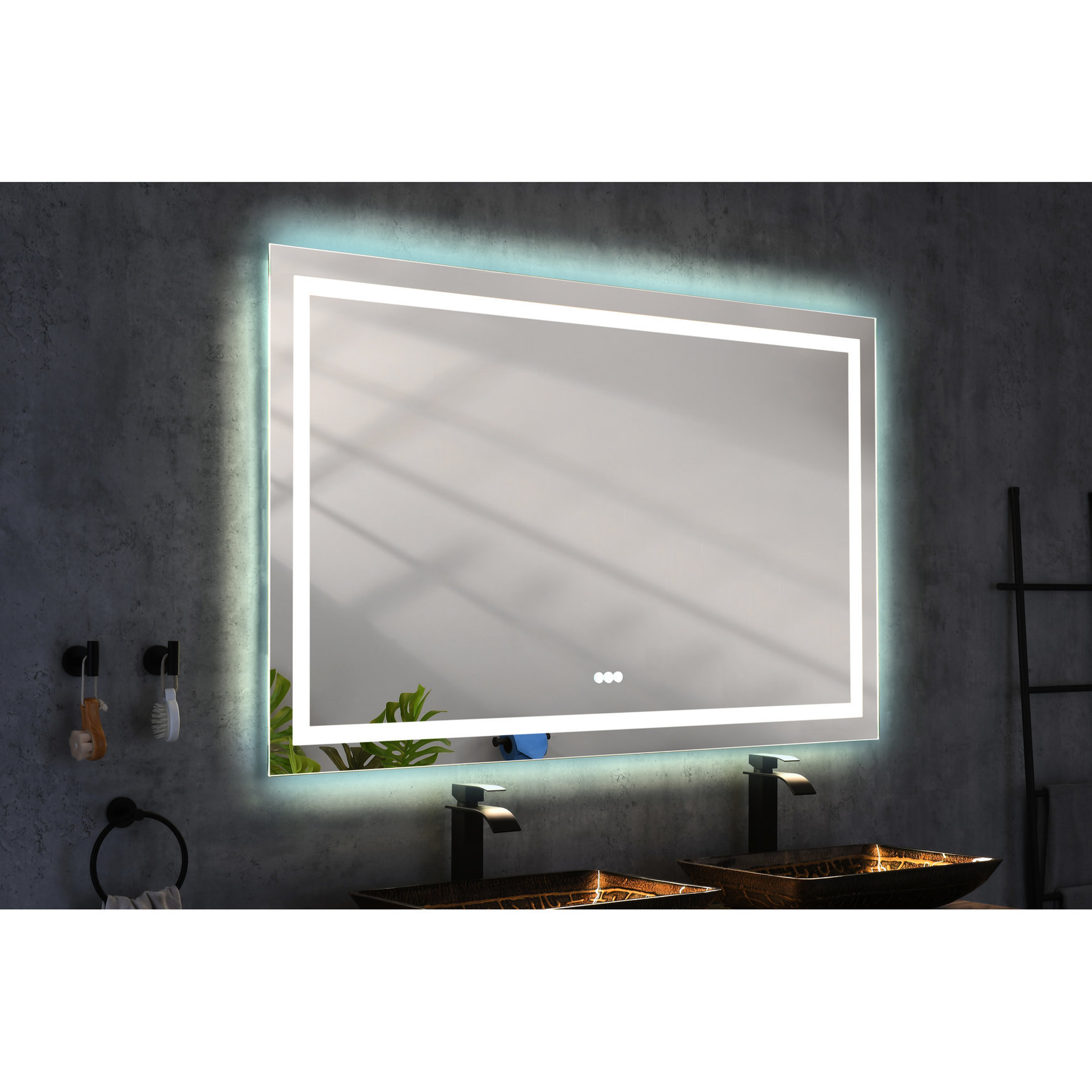 Orren Ellis Led Bathroom Mirror With Fog, 3 Color Selections, Stepless ...