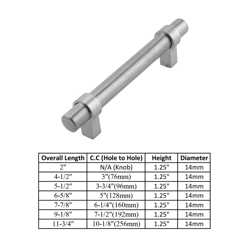 Milan Series Cabinet 10-1/8" Center to Center Bar Pull Handle, Brushed Nickel