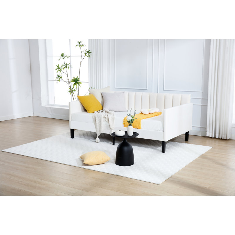 Lit de jour simple avec rembourrage en mousse et velours pour chambre à coucher