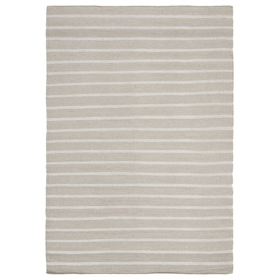 Rodgers Hand Woven Flat Weave Wool Striped Rug