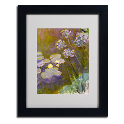 "Nymphéas et agapanthe" par Claude Monet, reproduction d'art encadrée