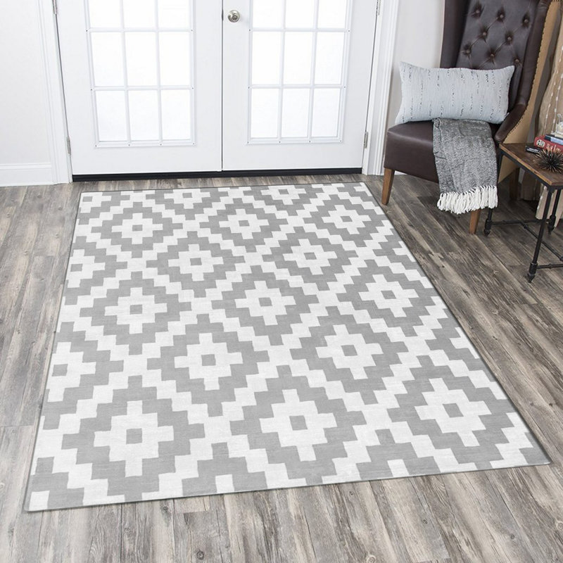 Luxurious Woven Carpet, 4.6 x 7.2 Feet | 100% Polyester, Non-Slip Felt Dot Underside, 0.4 in Pile Height | Machine Washable, Durable Raschel Knitting, Digital Printing | Perfect for Living Room & Bedroom Décor