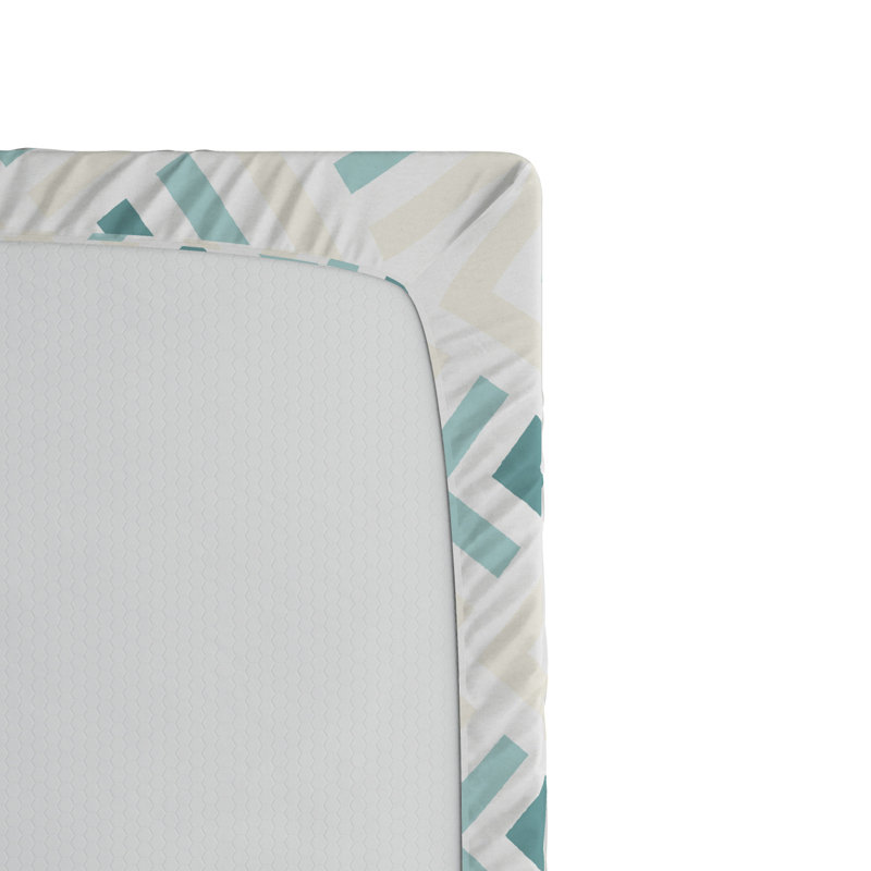 Microfiber Geometric Fitted Sheet, Queen Fitted Sheet