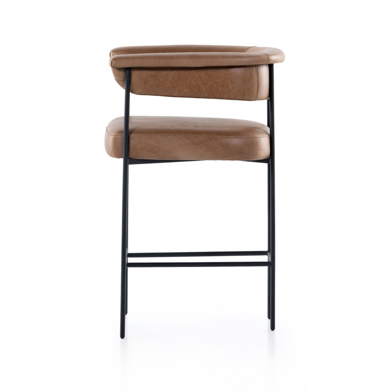 Grayson Counter and Bar Stool, Counter Stool (26.5" Seat Height), Solid, Chaps Saddle Genuine Leather