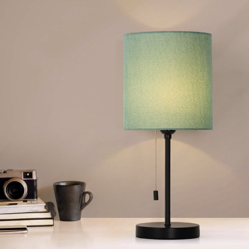 Metal Table Lamp, Light Blue