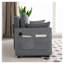 Canapé-lit convertible 55 po avec ports USB, lit escamotable moderne en velours côtelé pour petits espaces - Canapé 3 en 1 avec poches latérales, gris