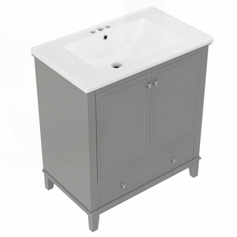 30" Bathroom Vanity with Sink Combo, Gray