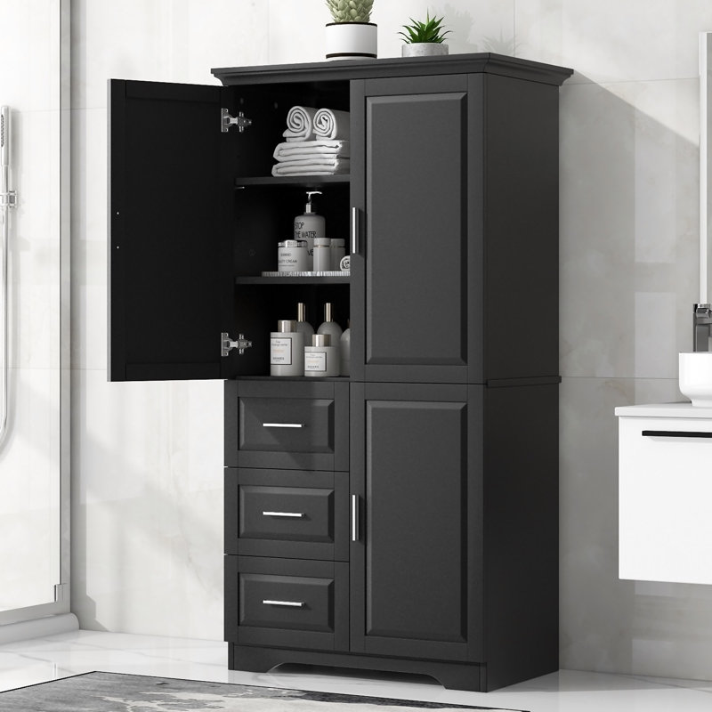 Semele MDF Bathroom Cabinet, Black