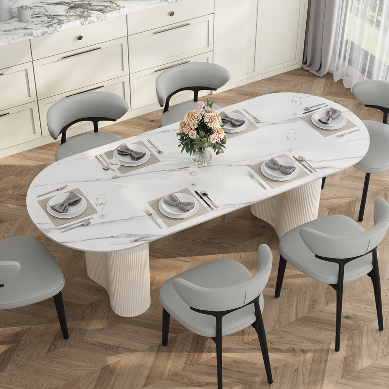 Two Sets of Wood Dining Chairs with Upholstered Grey Faux Leather Cushion Seat, Black Legs No Assembly Required, 2, Grey