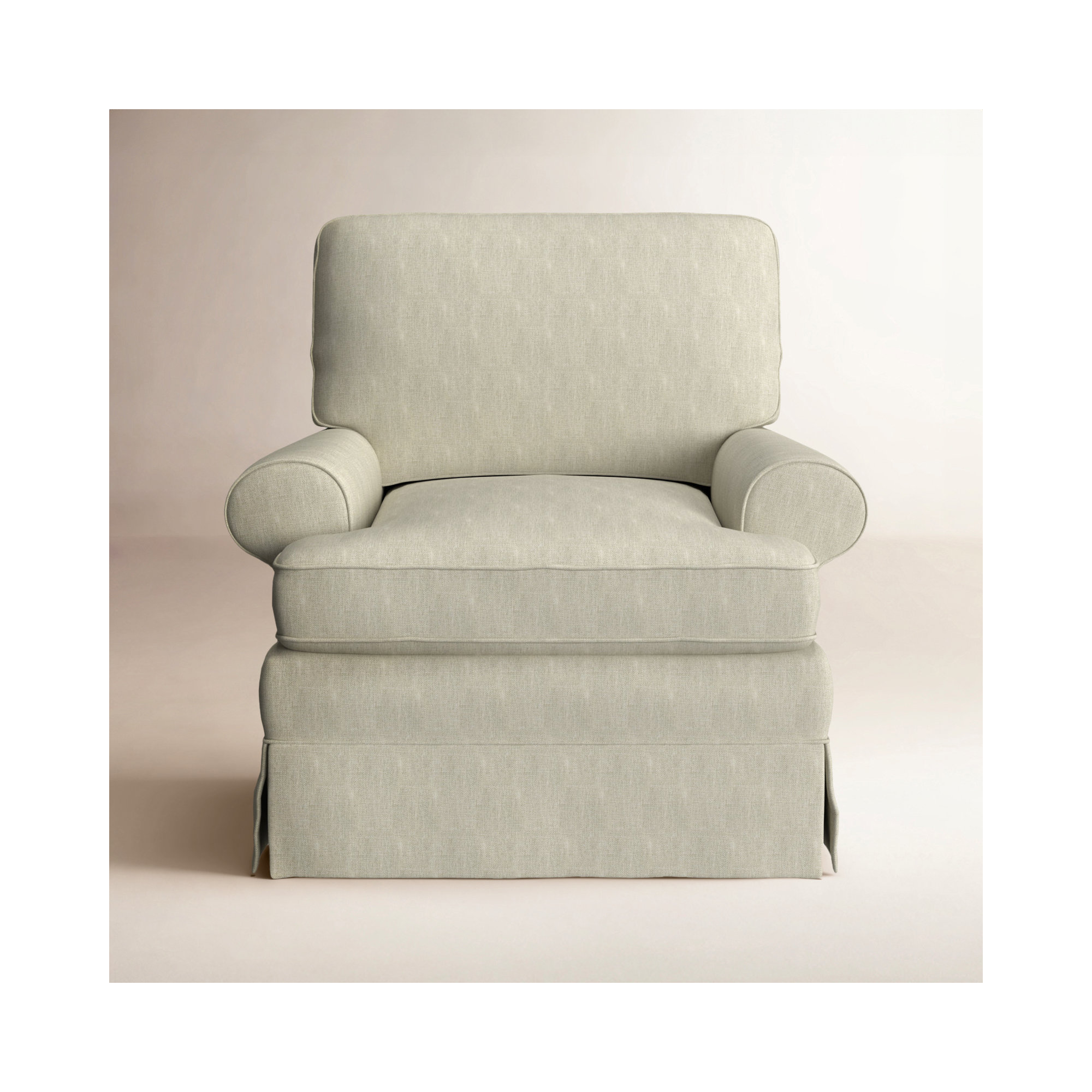 Upholstered Swivel Armchair, Tusk Beige Performance