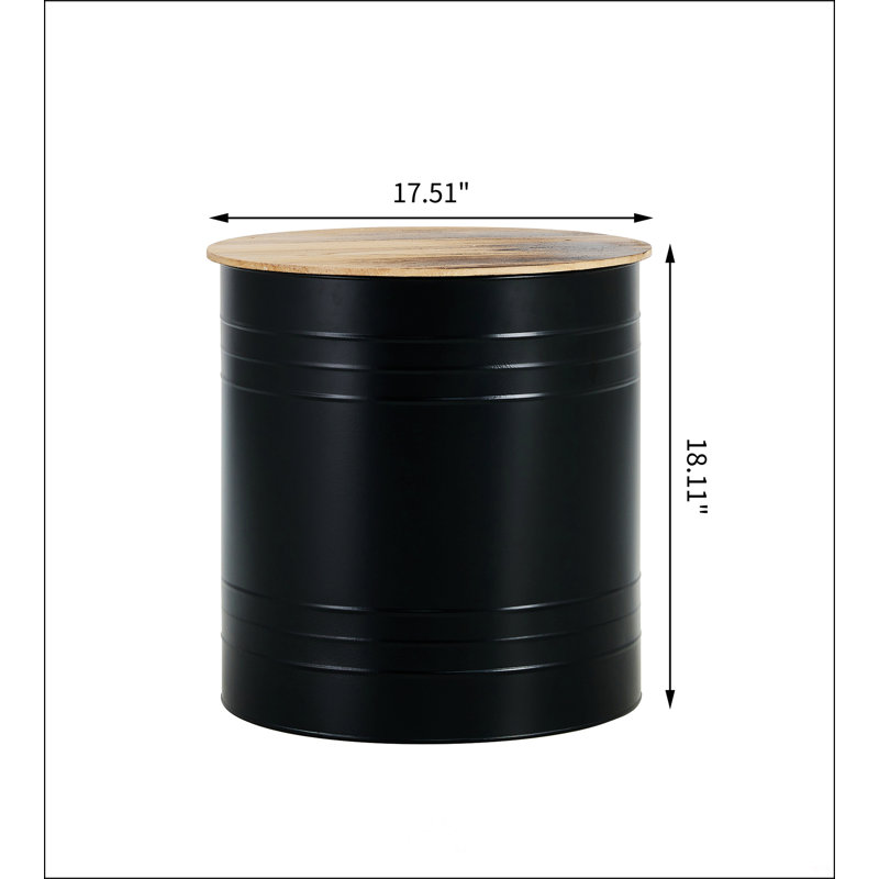 Table d'appoint Farmhouse Rustic, Brun, Noir, noir, noir, noir