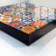Key cabinet for home, Opens to the left, 30x30x5, Black, Colorful, plant patterns on square tiles, 