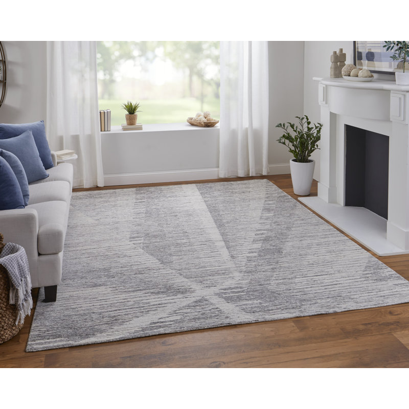 Brighton Modern Abstract, Area Rug, Rectangle 8'6" x 11'6", Taupe/Ivory
