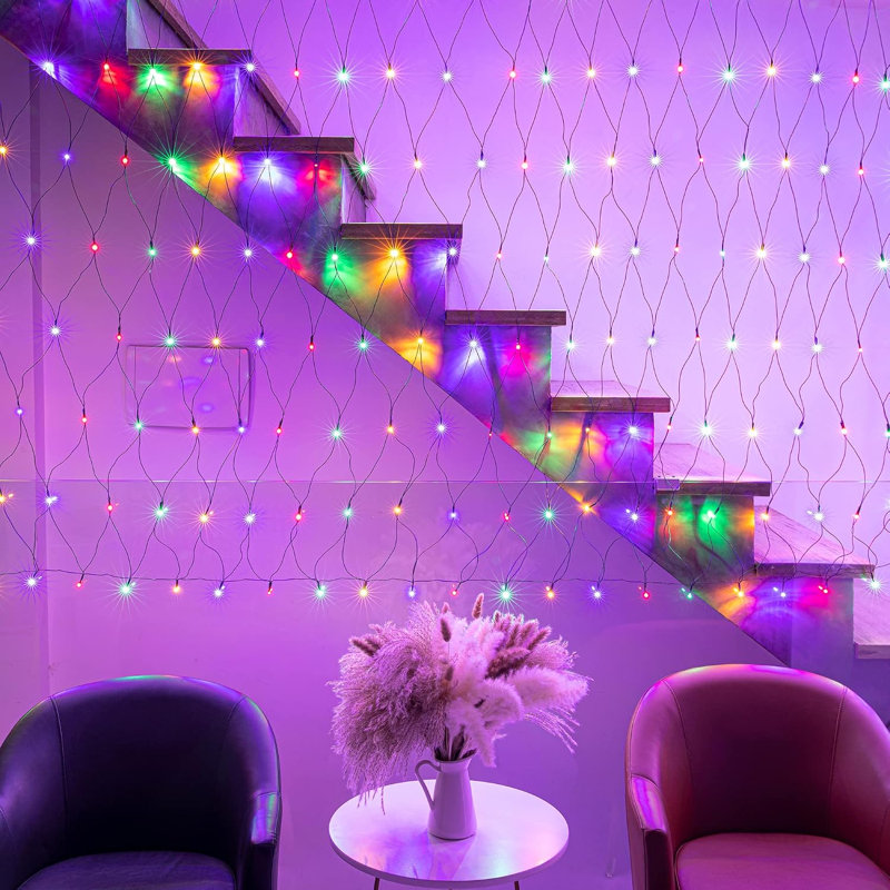 Le filet de Noël illumine 8 modes d'éclairage pour la décoration extérieure, Multi-couleur, 321" / 360