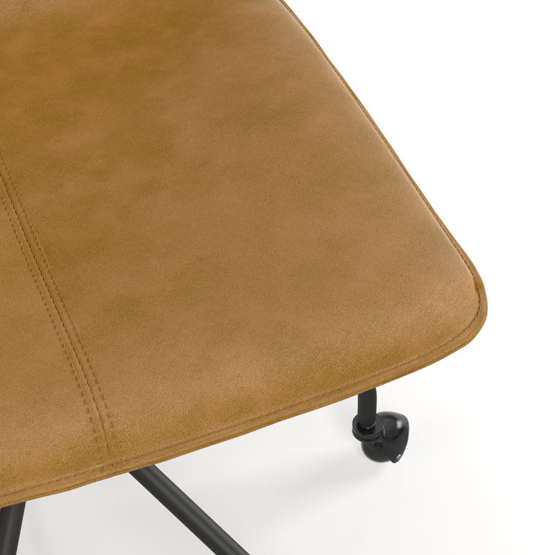 Chaise de bureau Aspen, Cuir végane brun clair