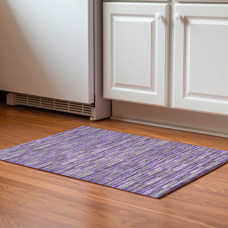 Premium Machine Washable Prisco Purple Rug, Rectangle 1'8" x 2'6"