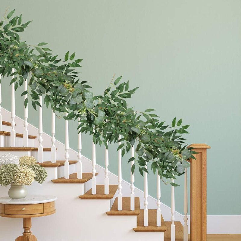 Faux guirlandes de verdure Eucalyptus argenté artificiel