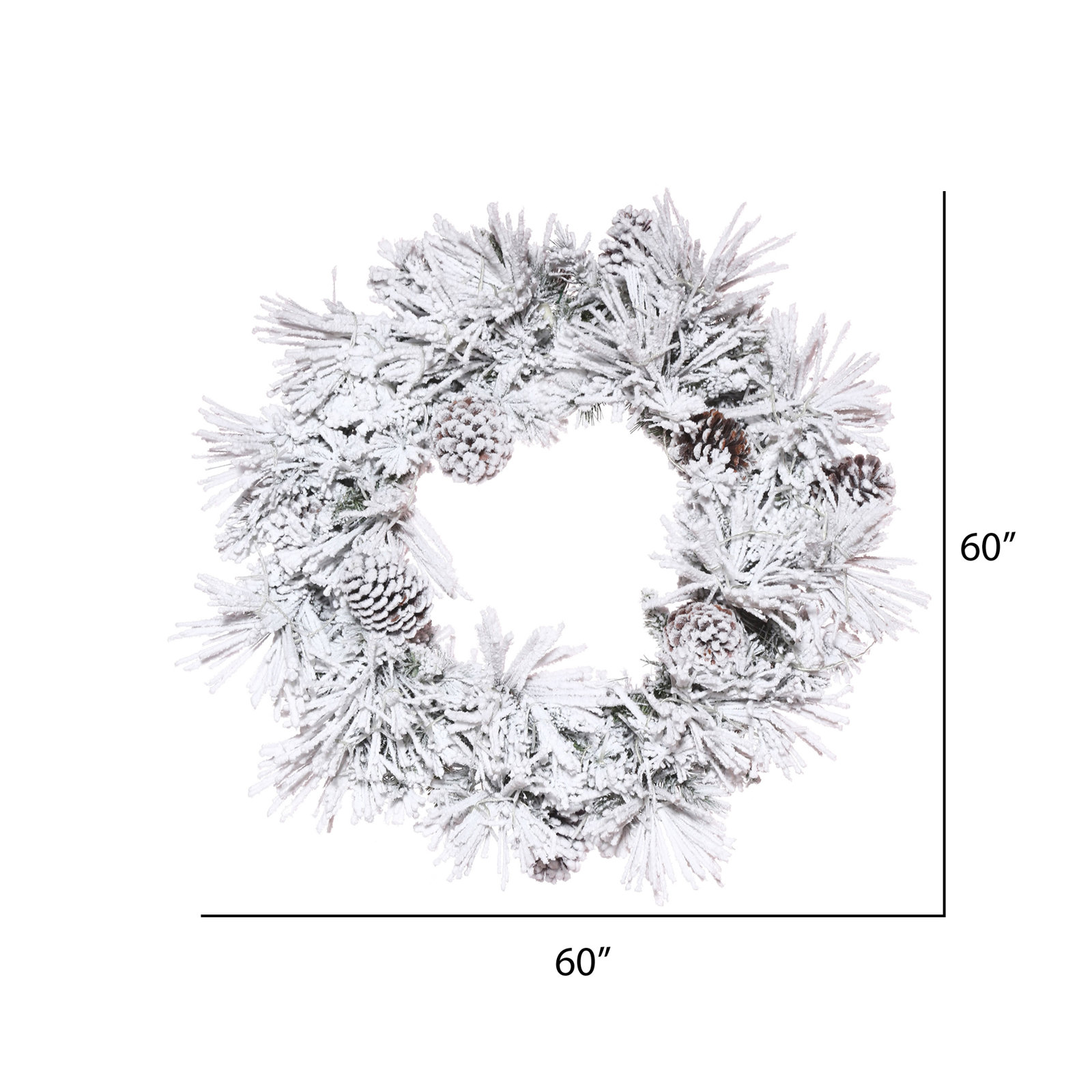 The Twillery Co.® Odaniel 60" Frosted Wreath, 60" H x 60" W x 5" D