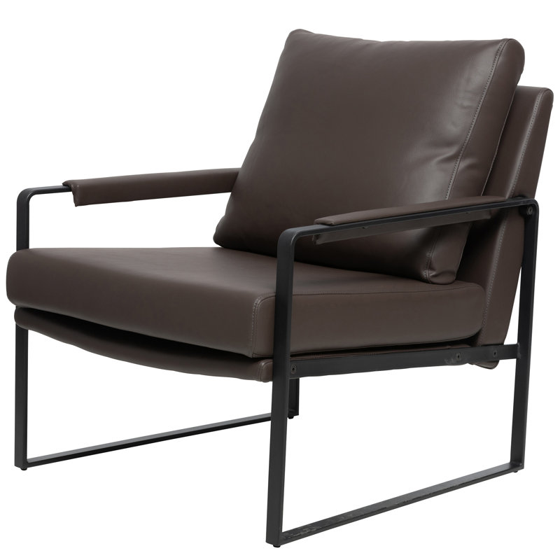 Fauteuil l 27,5 po, Similicuir brun